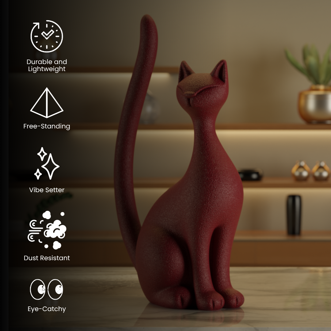 Sphynx Cat Maroon — handcrafted decor sculpture India | Styra