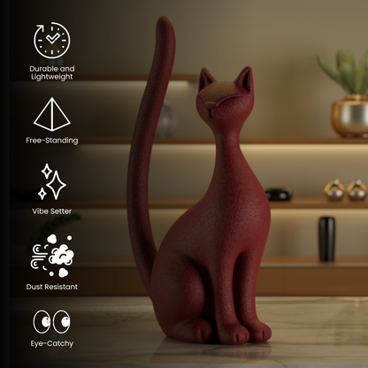 Sphynx Cat Maroon — handcrafted decor sculpture India | Styra