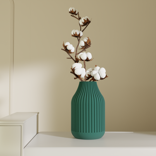 Strata Green, detail view — designer decorative vase India | Styra