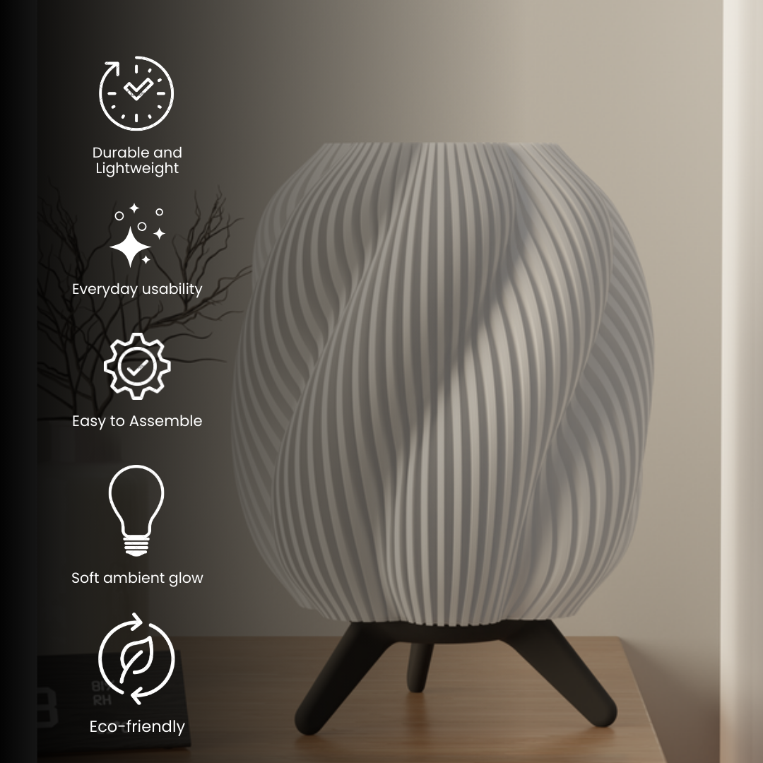 Stripped swirl lamp — handcrafted table lamp India | Styra
