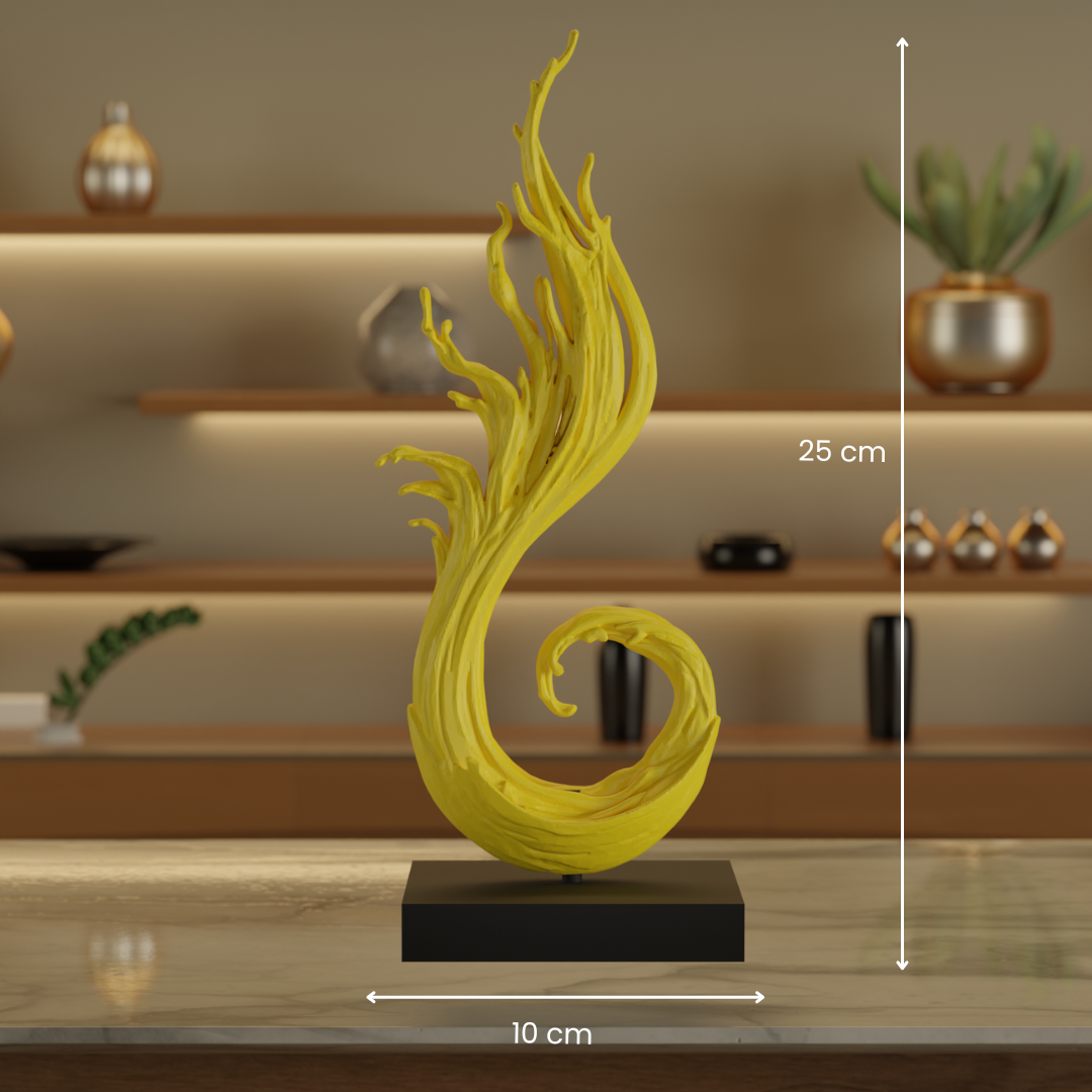 The Aqueous Rise Yellow — artisan decor sculpture India | Styra