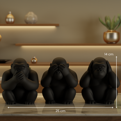 Three Wise Monkeys — minimalist decor sculpture India | Styra