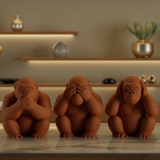 Three Wise Monkeys — designer decor sculpture India | Styra