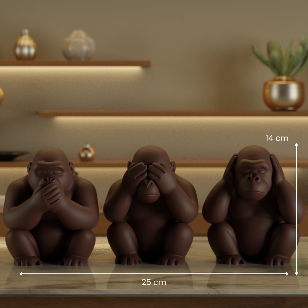 Three Wise Monkeys — modern decor sculpture India | Styra