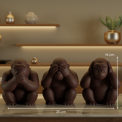 Three Wise Monkeys — modern decor sculpture India | Styra