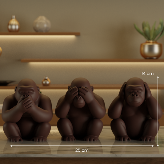 Three Wise Monkeys — modern decor sculpture India | Styra