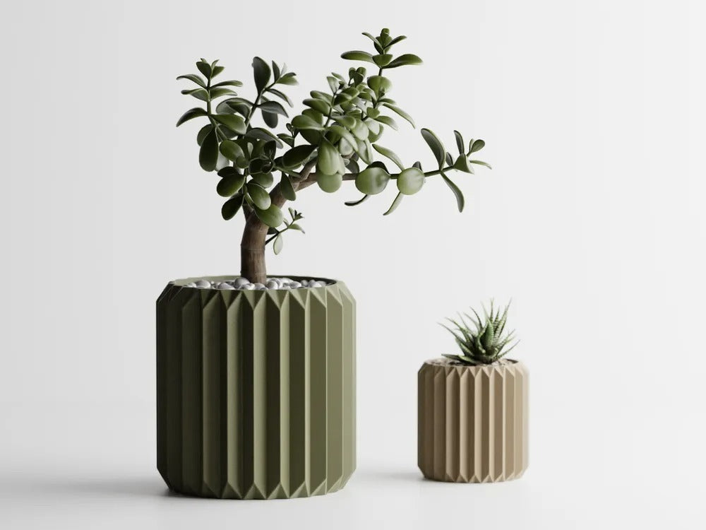 Triangle Ribbed Plant Pot — modern indoor planter India | Styra