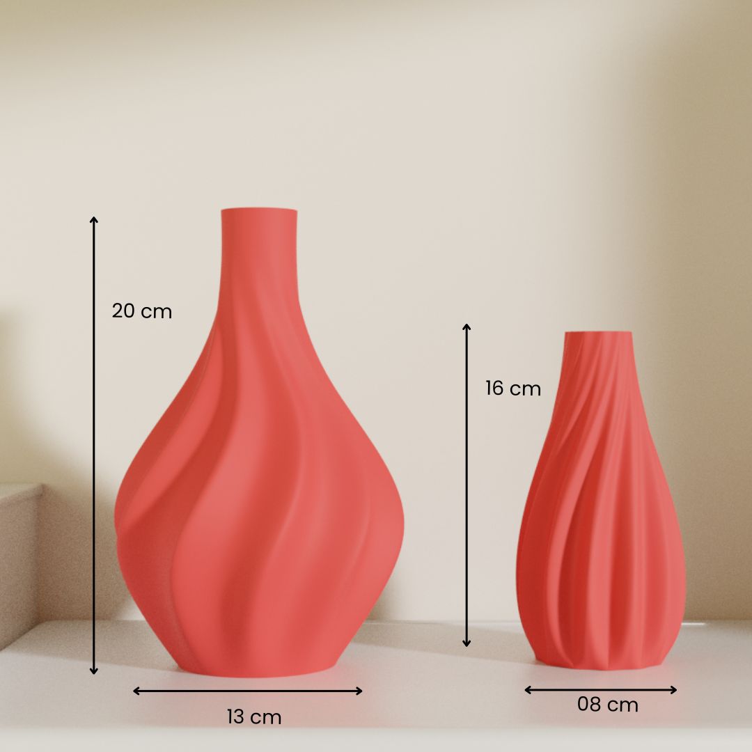 Twin Flame vase size reference — buy vase set online India | Styra