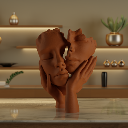 Two Face One Hand Love Mocha — premium decor sculpture India | Styra