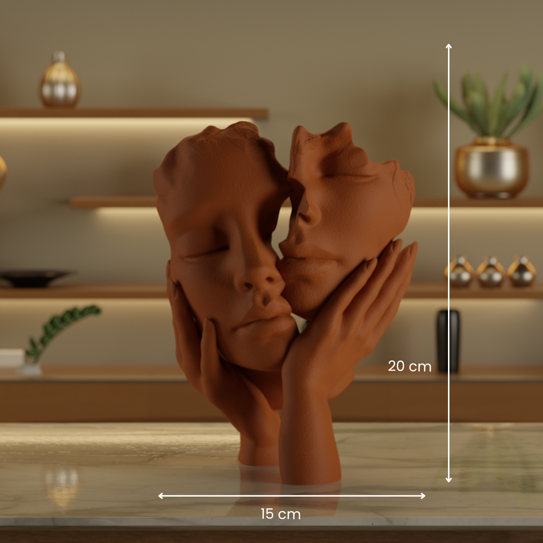 Two Face One Hand Love Mocha — minimalist decor sculpture India | Styra
