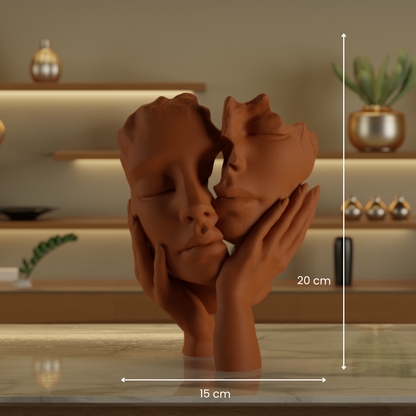 Two Face One Hand Love Mocha — minimalist decor sculpture India | Styra