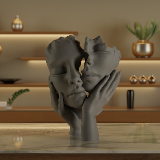 Two Face One Hand Love Grey — minimalist decor sculpture India | Styra