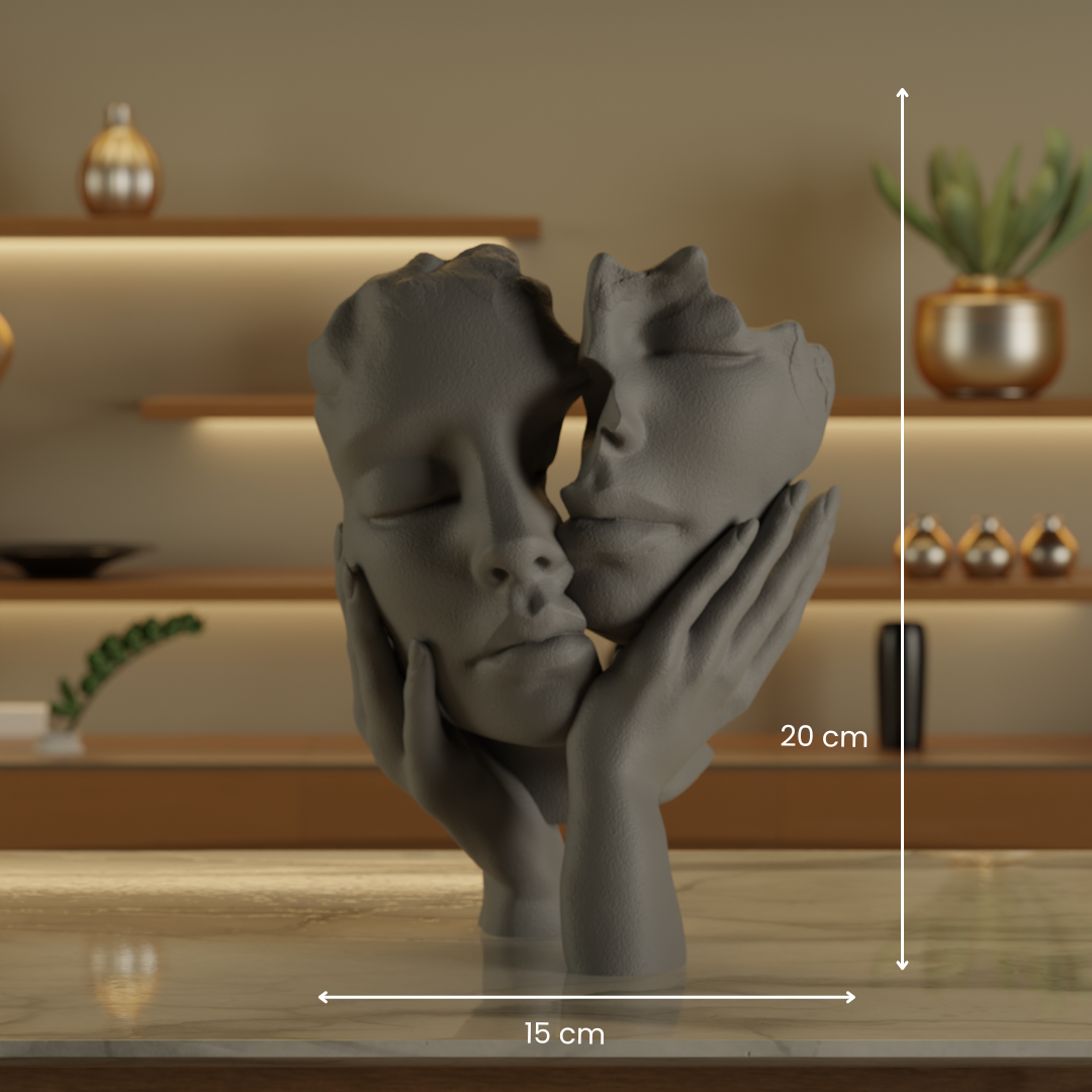 Two Face One Hand Love Grey — contemporary decor sculpture India | Styra
