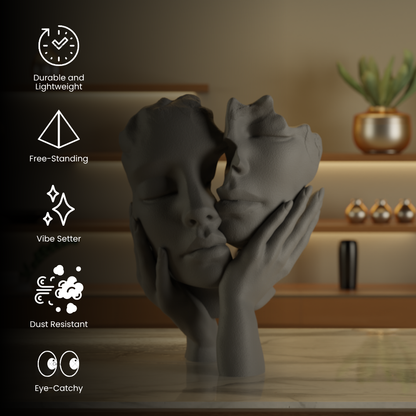 Two Face One Hand Love Grey — sculptural decor sculpture India | Styra