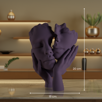 Two Face One Hand Love Purple — modern decor sculpture India | Styra
