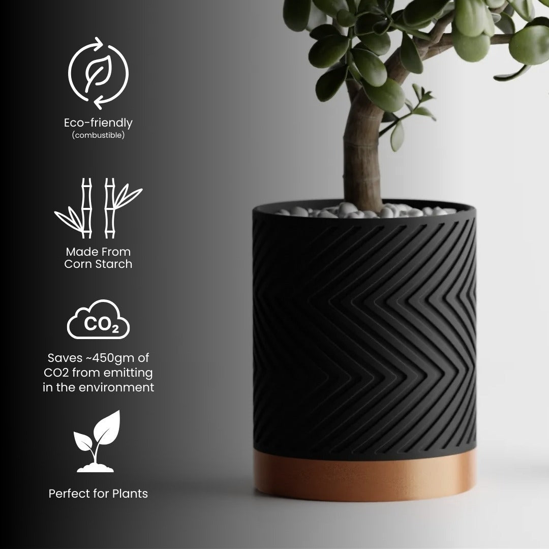Two-Toned ZigZag Pot — designer indoor planter India | Styra