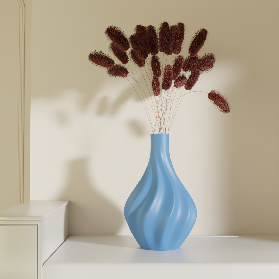 Valay Blue, close-up — handcrafted decorative vase India | Styra