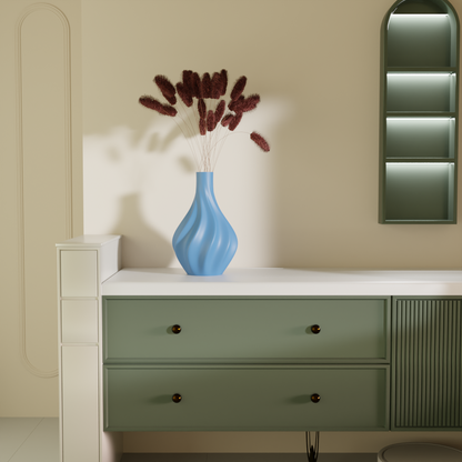Valay Blue, full view — premium decorative vase India | Styra