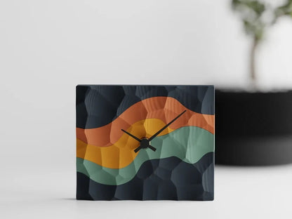 Voronoi Edition table clock multicolour — geometric desk clock India | Styra
