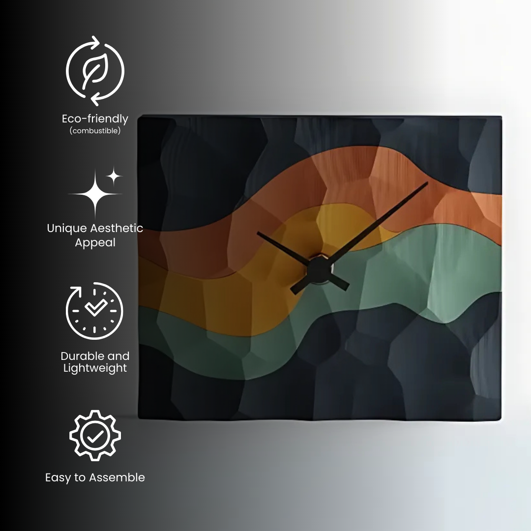 Voronoi clock black — designer desk clock India | Styra