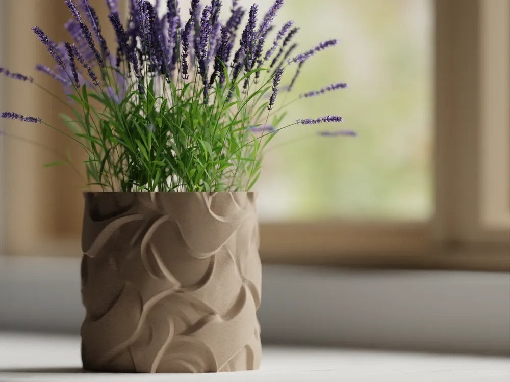Wavy Pattern Planter Pot — ribbed wave texture plant pot India | Styra