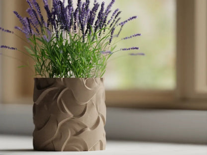 Wavy Pattern Planter Pot — ribbed wave texture plant pot India | Styra