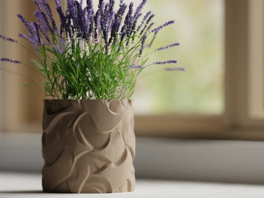 Wavy Pattern Planter Pot — ribbed wave texture plant pot India | Styra