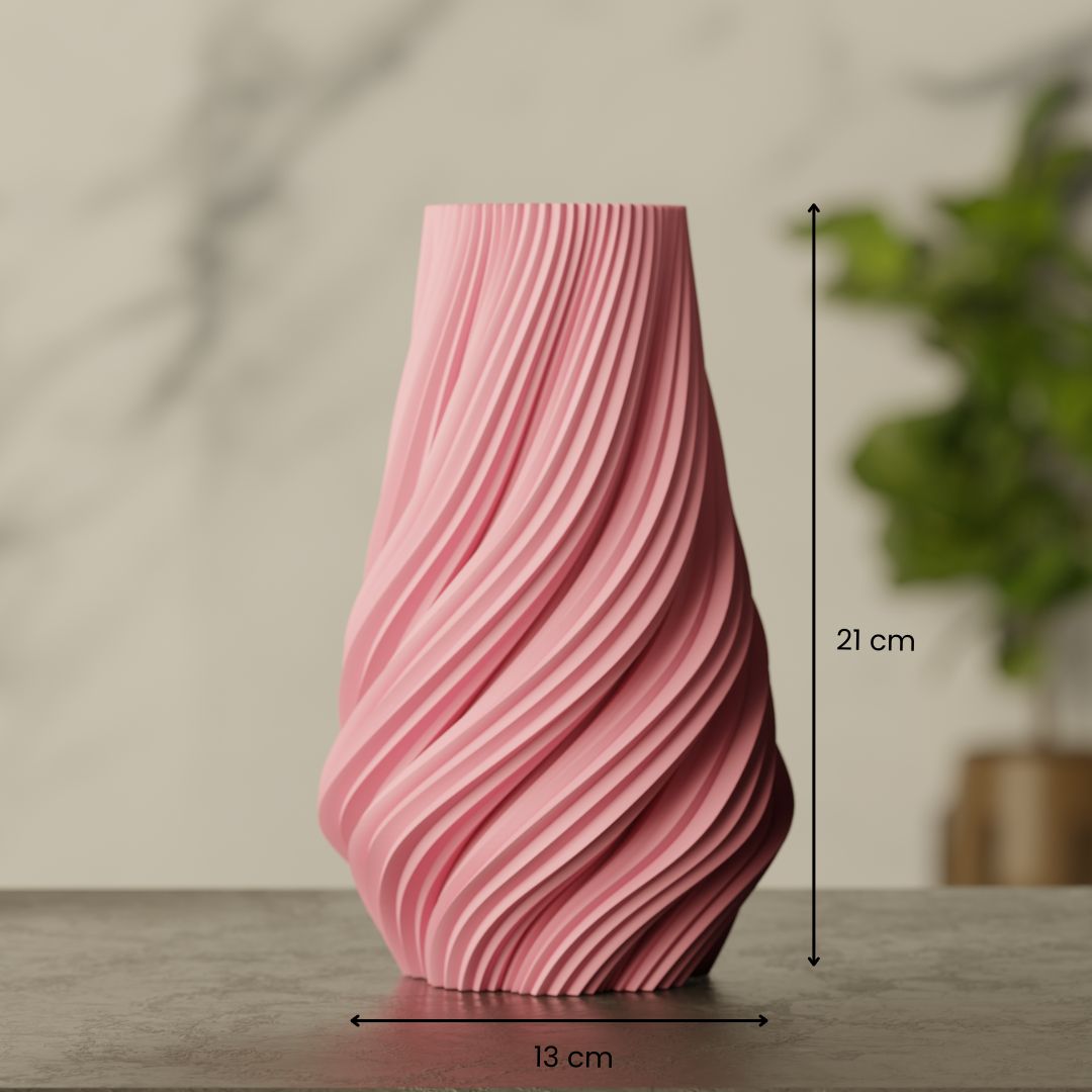 Whipped Cream Vase Pink, size reference — handcrafted decorative vase India | Styra