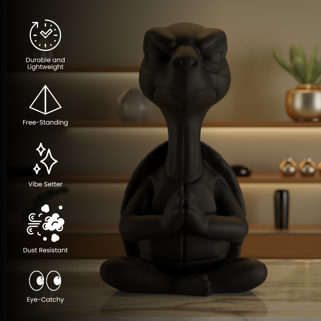 Zen Turtle Black — sculptural decor sculpture India | Styra